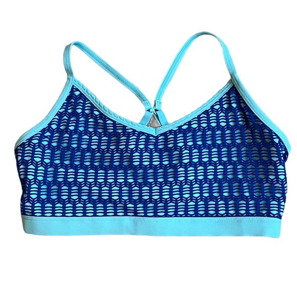 Lorna Jane Other - Lorna Jane Black, Blue Mesh overlay Sports Bra, Medium, Convertible Straps